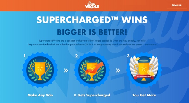 slotty vegas supercharged wins