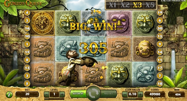 famous video slots gonzo's quest